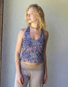 Printed Tie-Back Top - Stars in Burgundy